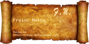 Freisz Metta névjegykártya